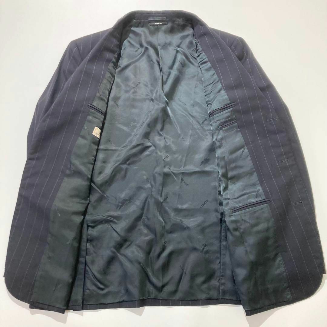 HERMES - 【美品】HERMES スーツ セットアップ ネイビー ストライプ 総