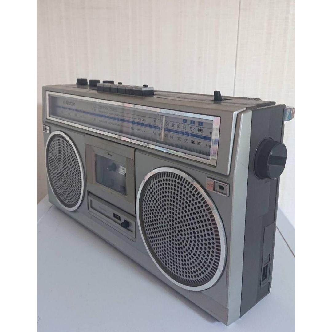 動作品】 Victor RC-555 昭和銘機 ラジカセ カセットデッキ 動作品