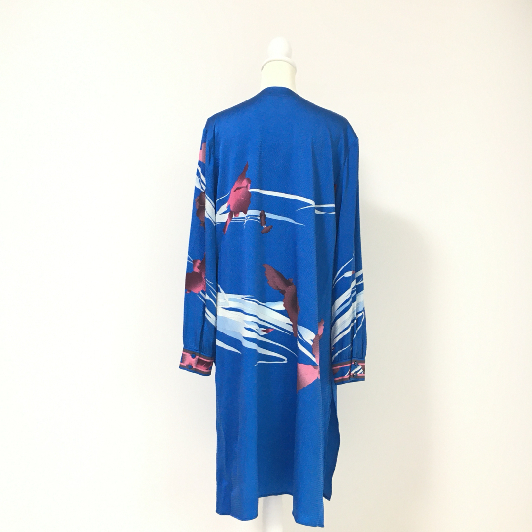 近年美品 LEONARD レオナール シルク ロング カーディガン コート 42