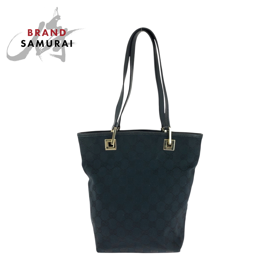 GUCCI - 美品 GUCCI グッチ ブラック 黒 ゴールド金具 GGキャンバス