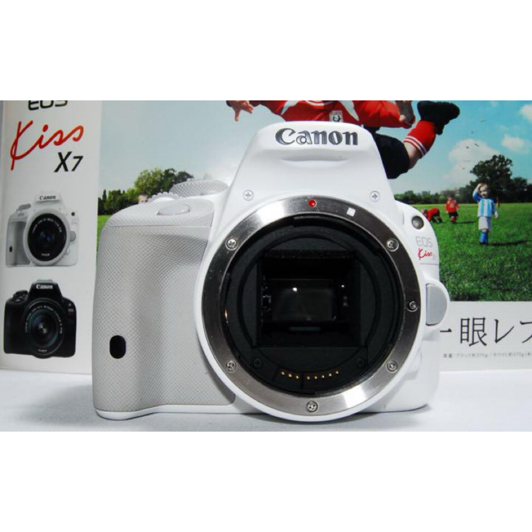 Canon kiss x7☆希少ホワイト☆スマホに転送☆高性能レンズ！ 【公式通販】