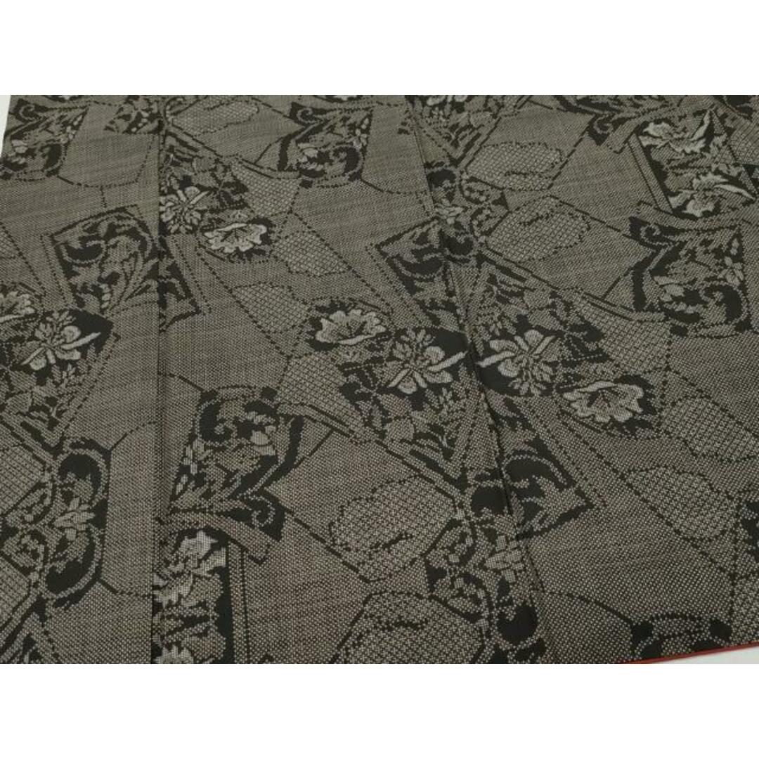 平和屋着物○本場大島紬 7マルキ 泥染め 冊子花文 正絹 逸品