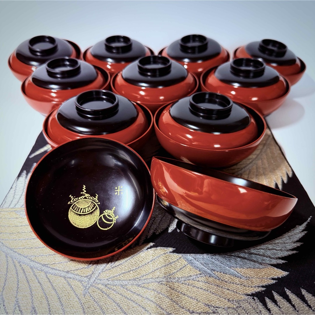 極上 輪島塗 沈金蒔絵 煮椀 吸物椀 四客 木製 極上 輪島塗 沈金蒔絵 煮