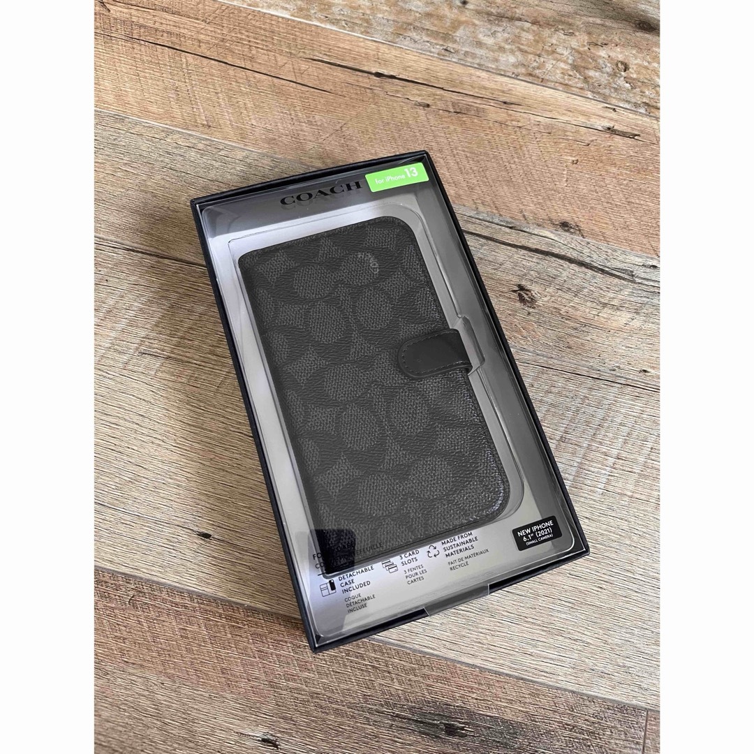 COACH - 新品 COACH iPhone13,14 手帳型 シグネチャー コーチ ブラック