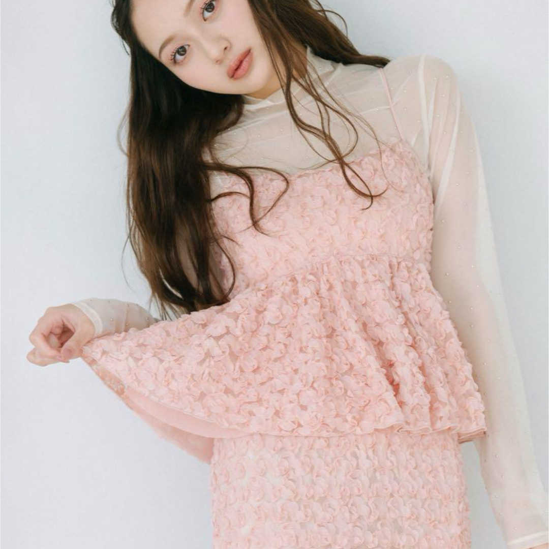 COCODEAL 3Dラッフルチュールペプラムブラウス 新入荷COCO DEAL COCO