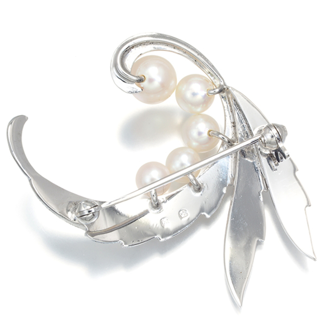 MIKIMOTO - ミキモト ブローチ パール アコヤ真珠 4.5-6.2mm リーフ 艶