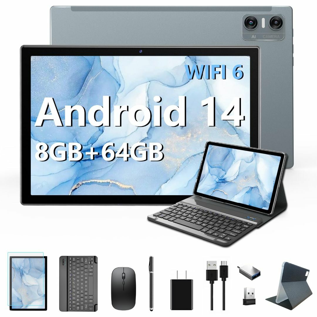 色:グレー】【FEONAL Android 14 WiFi 6 タブレット初登の通販 by 株式