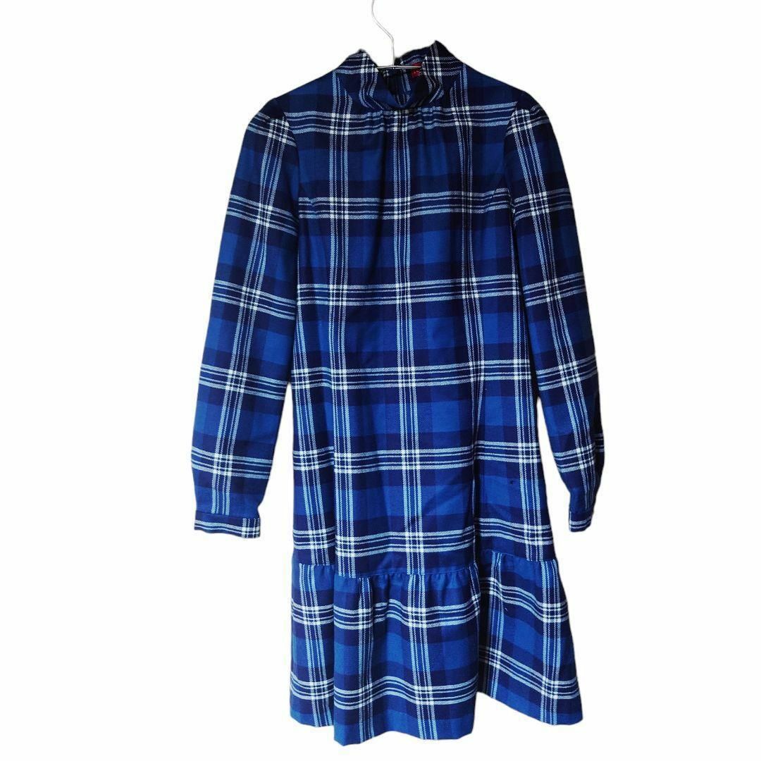 Yorkland - 希少 美品 Yorkland タータンチェック ワンピース 青