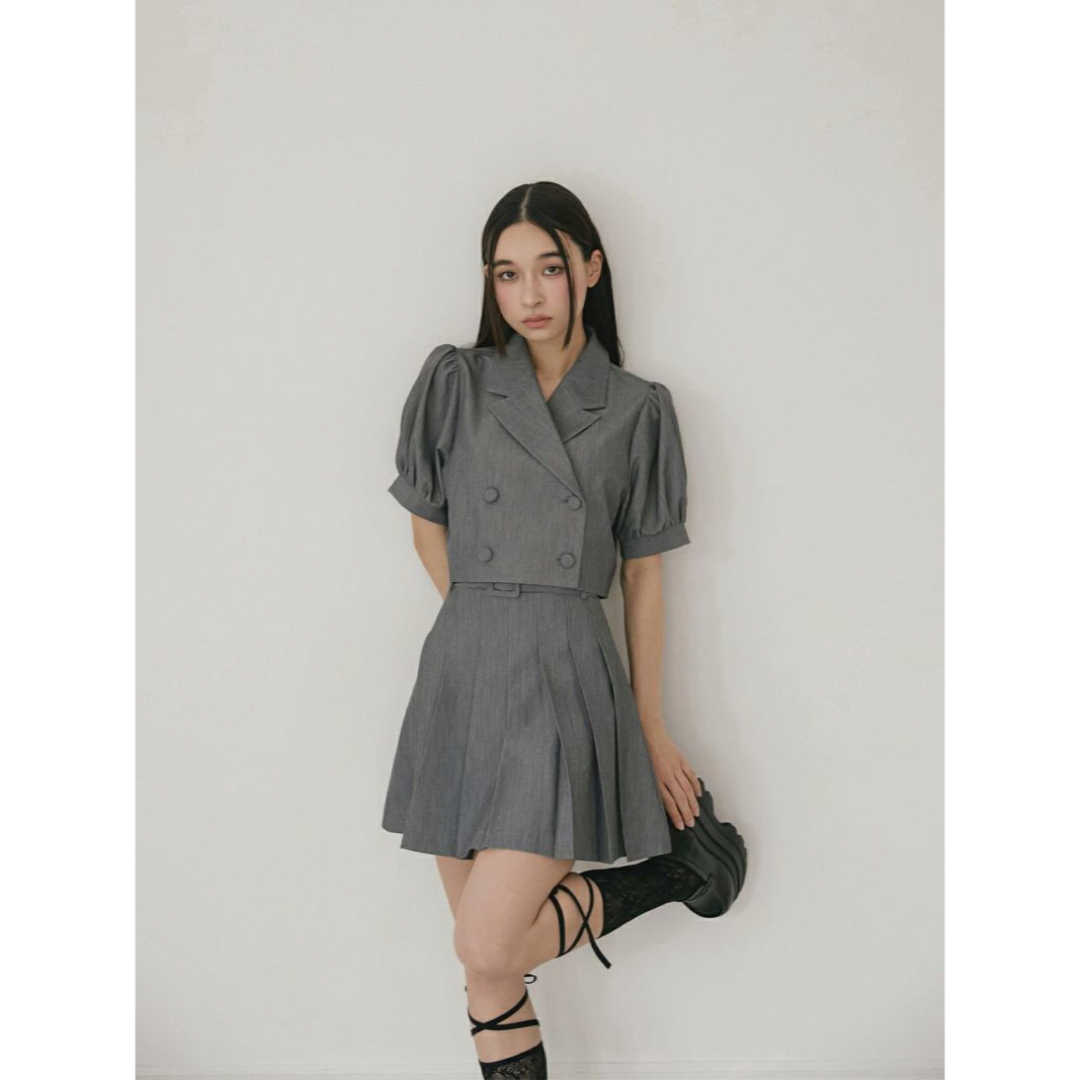 Bubbles - BUBBLES クロップドジャケットセットアップ グレー Mの通販