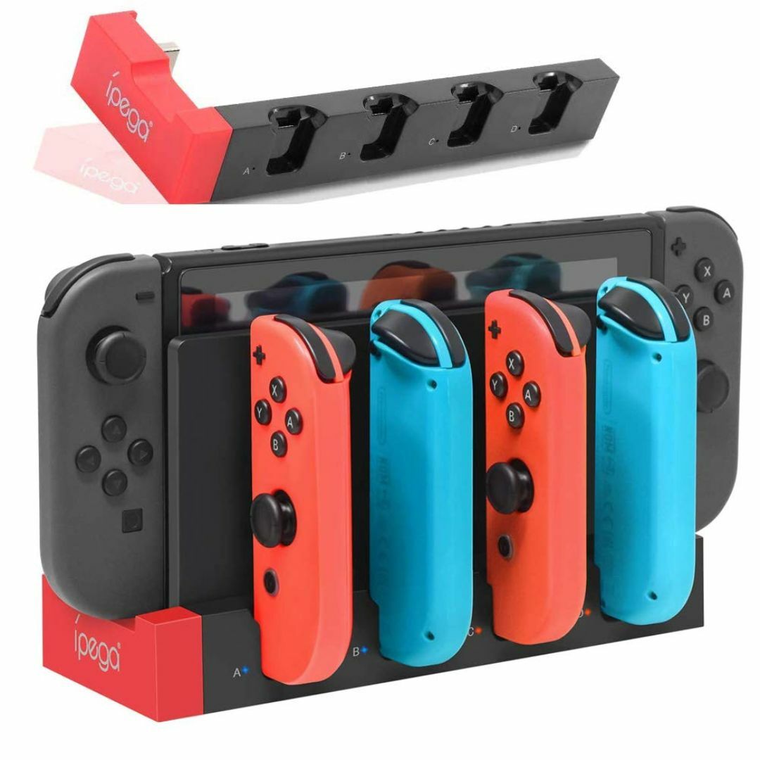 色:赤と黒】Switch & Switch 有機EL ジョイコン用 充電スタンの通販 by