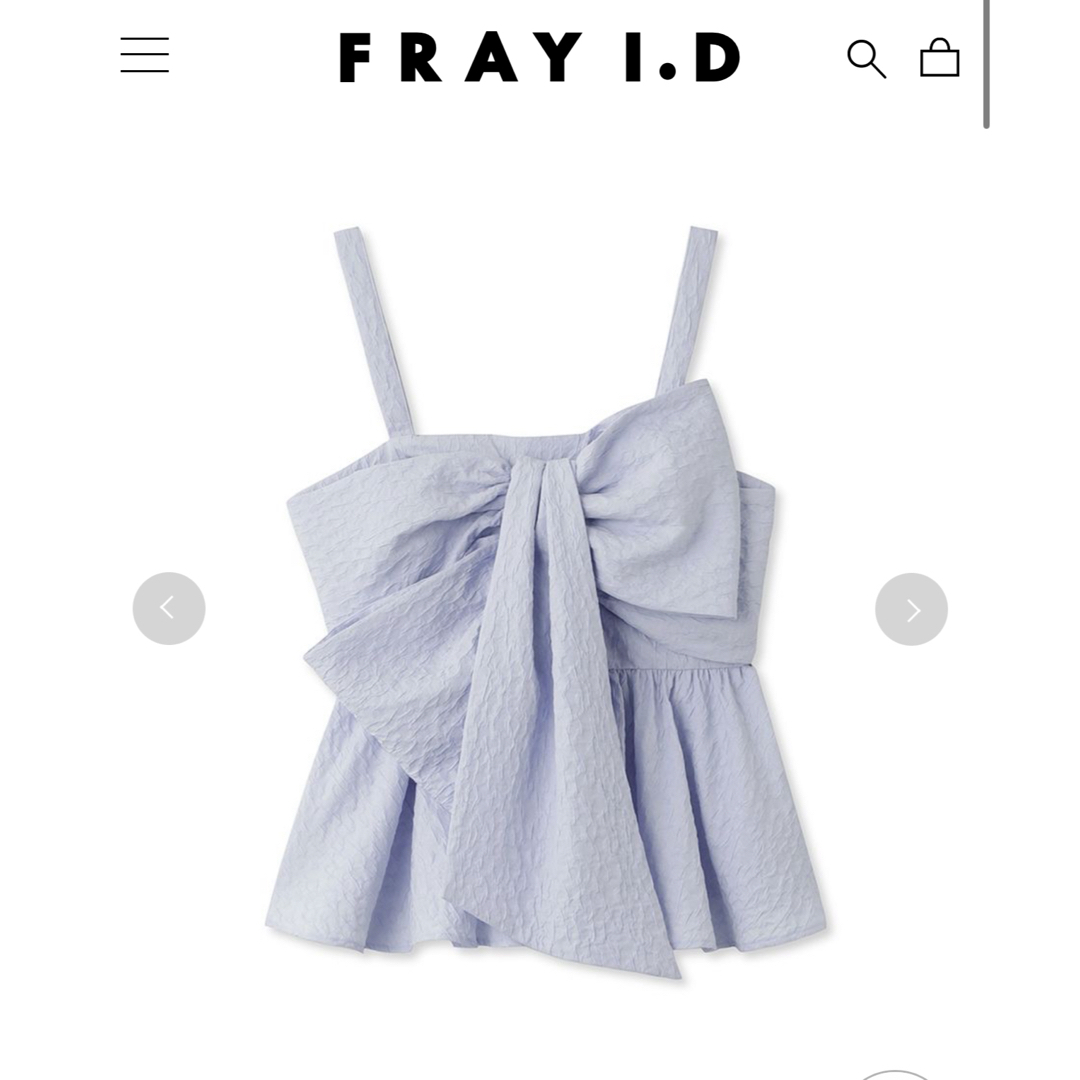 FRAY I.D ぺプラムリボントップス ブルー 0サイズ