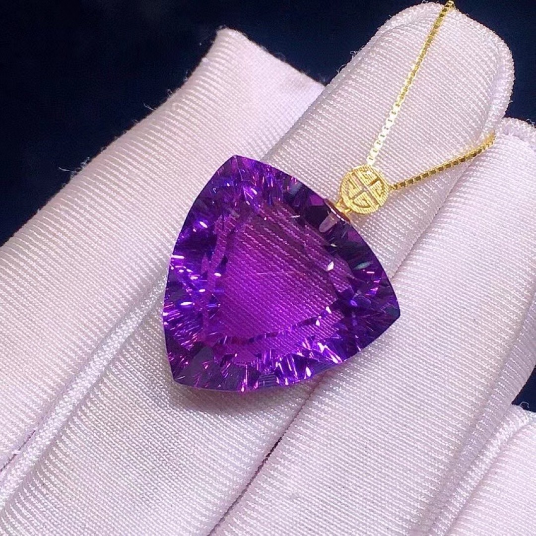 ⭐︎【天然】アメジスト ペンダントトップ k18 20x19x10mm