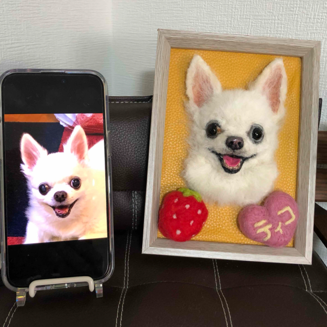 わんこ限定 わたわたペット 公式 うちの子プレート 羊毛フェルト作品