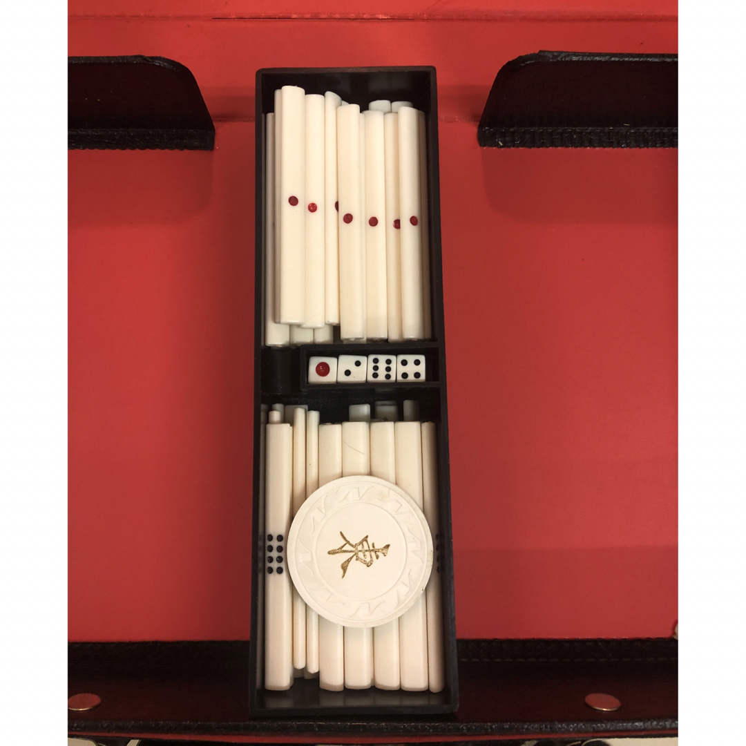 任天堂 - 【超希少】 麻雀牌 任天堂 天元 花札デザイン ダイヤ牌 背黒