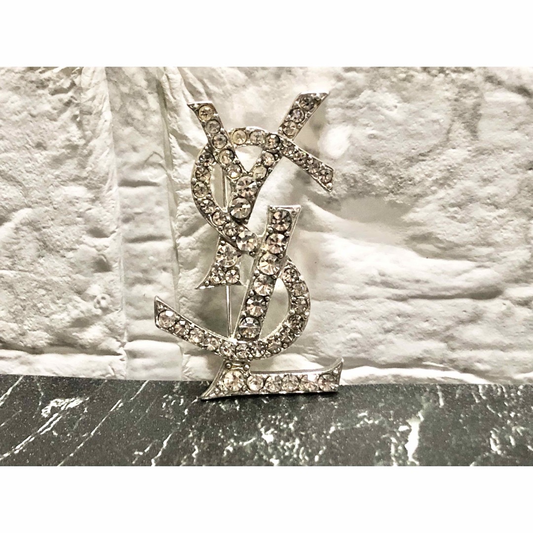 Yves Saint Laurent - 美品 イヴ サンローラン シルバー ブローチ YSL