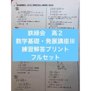 鉄緑会 高2 数学基礎・発展講座Ⅲ 練習解答プリント フルセットの通販