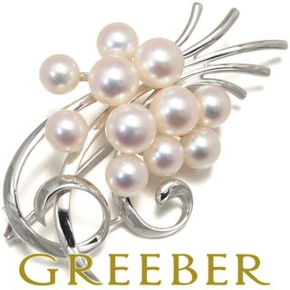 MIKIMOTO - ミキモト ブローチ パール アコヤ真珠 6.0-7.5mm K14WG