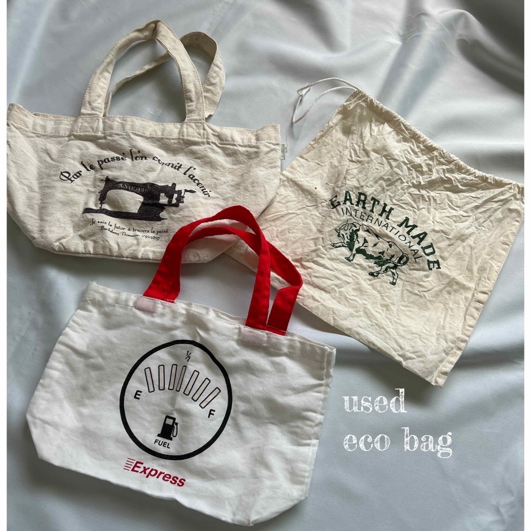 古着 ビンテージ エコバッグ 厚手 生地 袋 巾着 デッドストック 美品