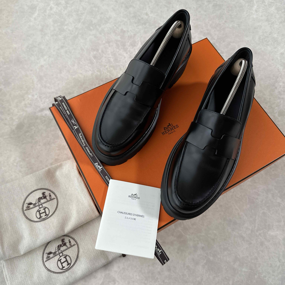HERMES - エルメス HERMES ヒッチ HITCH 厚底ローファー1度のみ使用の