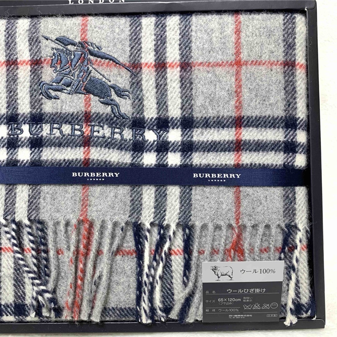 BURBERRY バーバリー チェック ウール100% ブランケット 膝掛け毛布