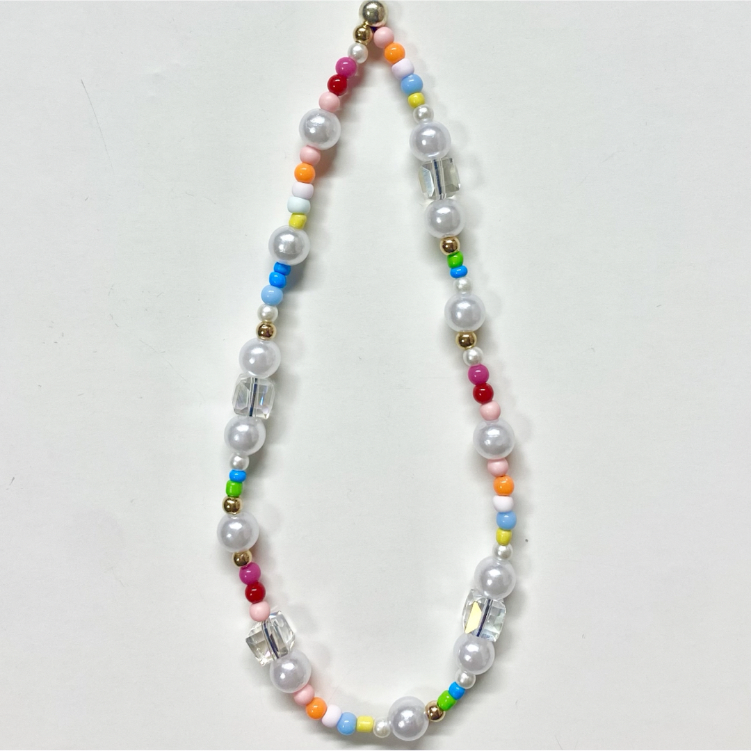ビーズストラップ キーホルダー カラフル パール クリスタル casetify