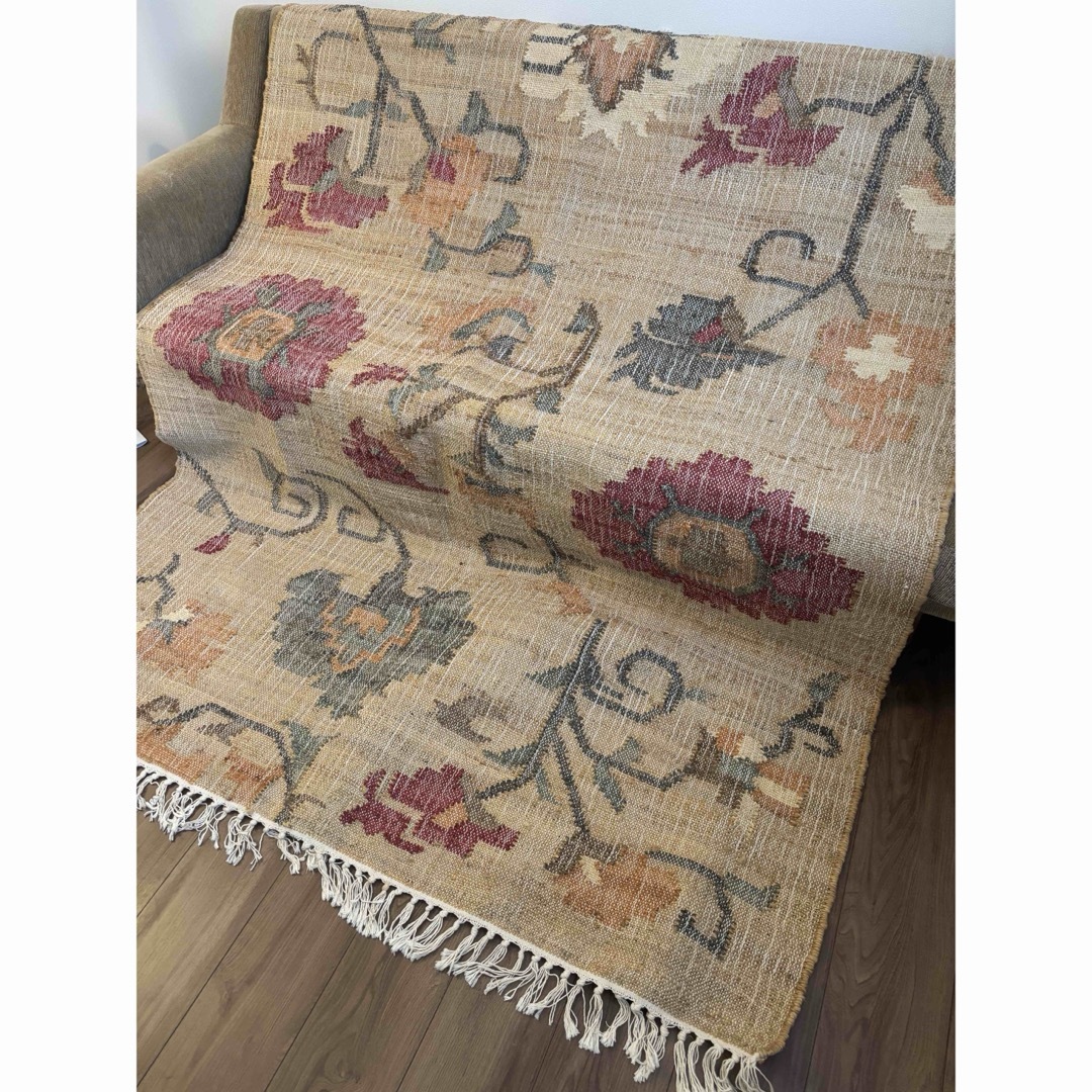 ZARA HOME - ZARA HOME ラグ ジュート 麻 花 フラワーの通販 by Anzu's