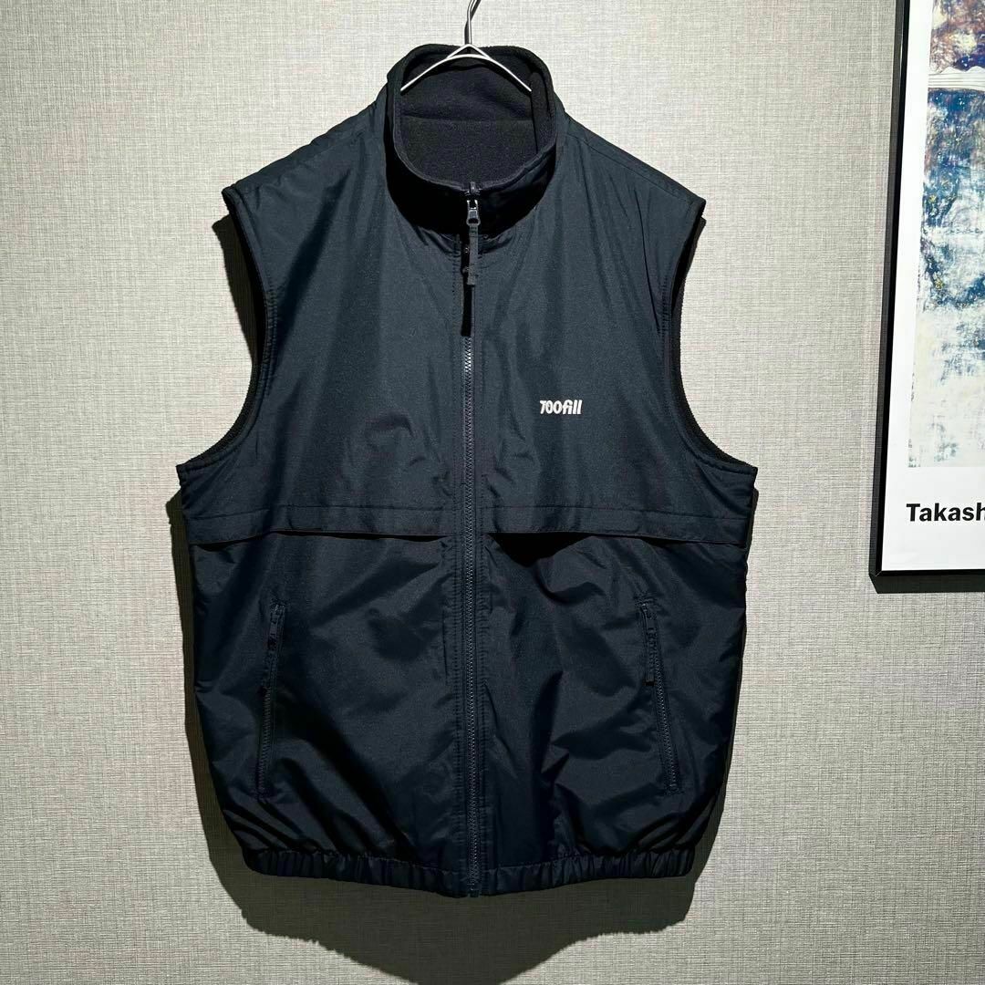 極美品 700fillリバーシブル フリース ベスト ブラックの通販 by