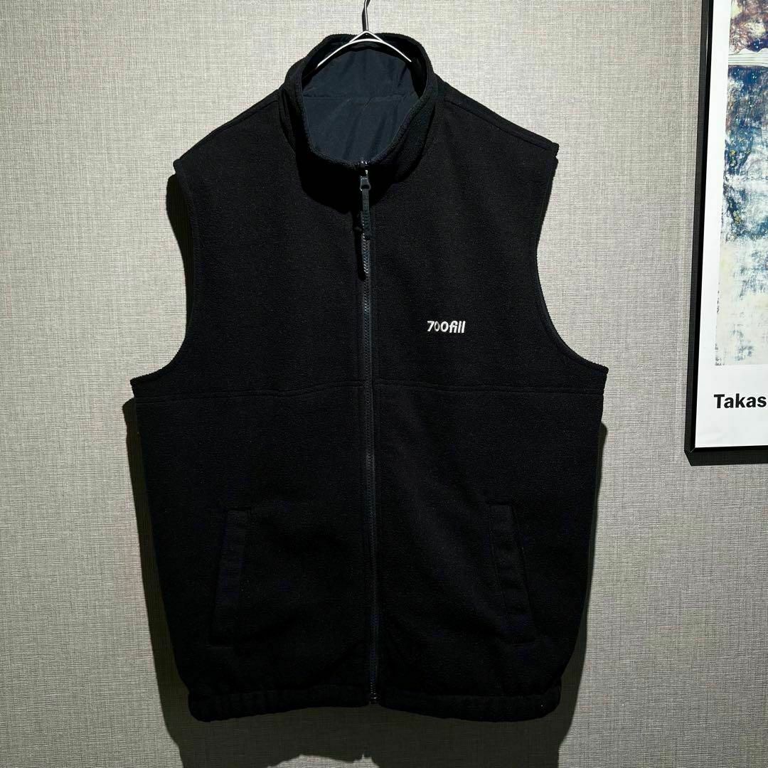 極美品 700fillリバーシブル フリース ベスト ブラックの通販 by