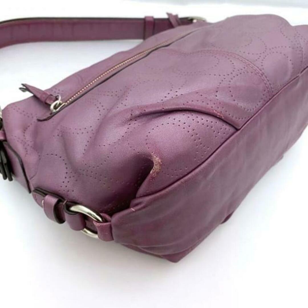 COACH - コーチ セミショルダー バッグ パープル パンチング