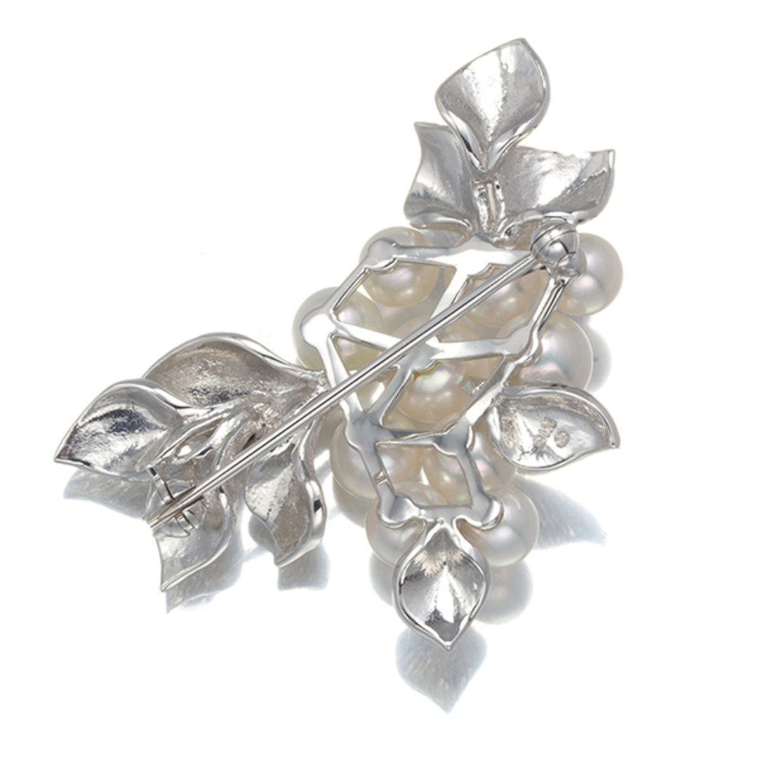 MIKIMOTO - ミキモト ブローチ パール 真珠 5.0-6.8mm リーフ K18WG の