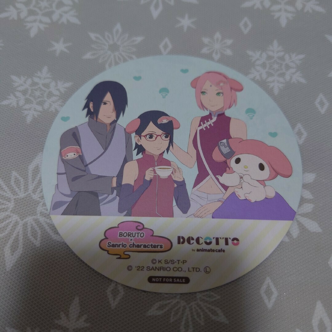 ☆NARUTO サスケ サクラ サラダ コースター サンリオ アニメイトカフェ