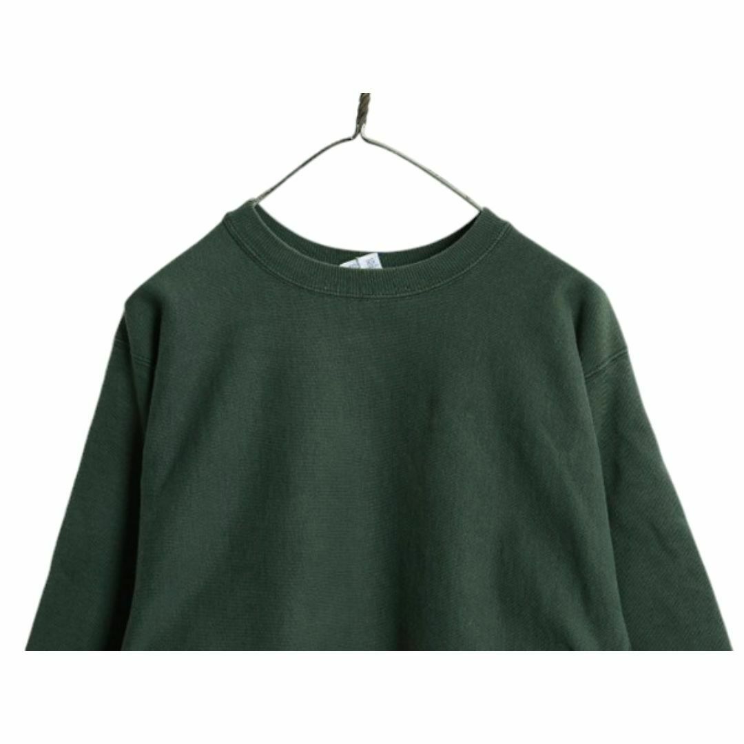 90sChampionリバースウィーブ無地スウェット フェードダークグリーンL