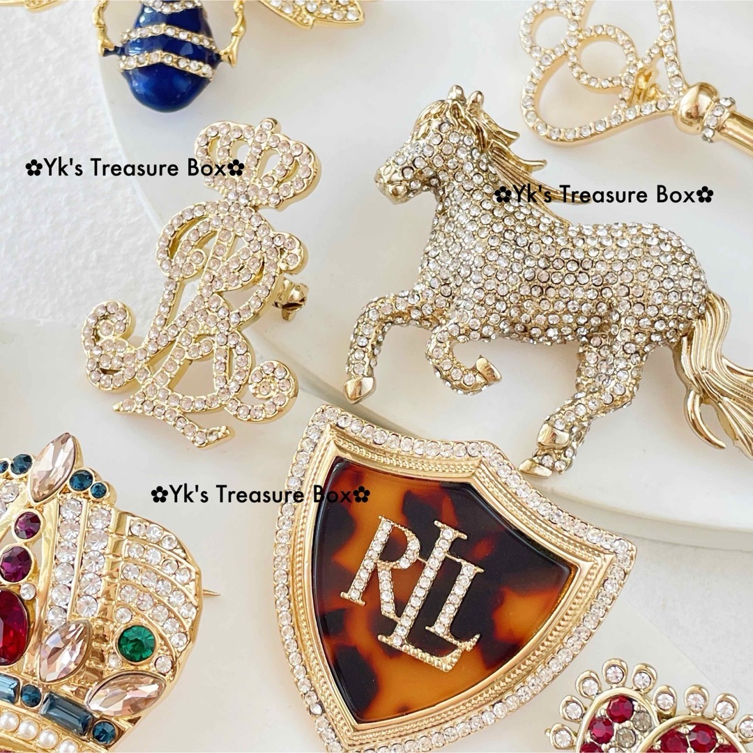 Ralph Lauren - N984/RALPH LAUREN/ゴールドパヴェホース馬ブローチの