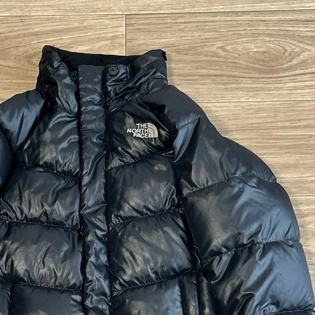 ノースフェイス ダウンジャケット キッズ140 ブラック黒 550フィルの