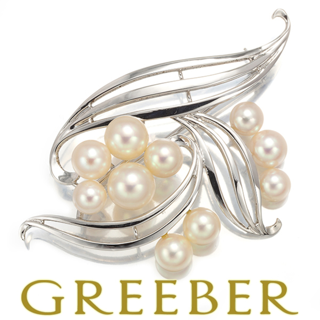 MIKIMOTO - ミキモト ブローチ パール 真珠 5.6-7.8mm フラワー リーフ
