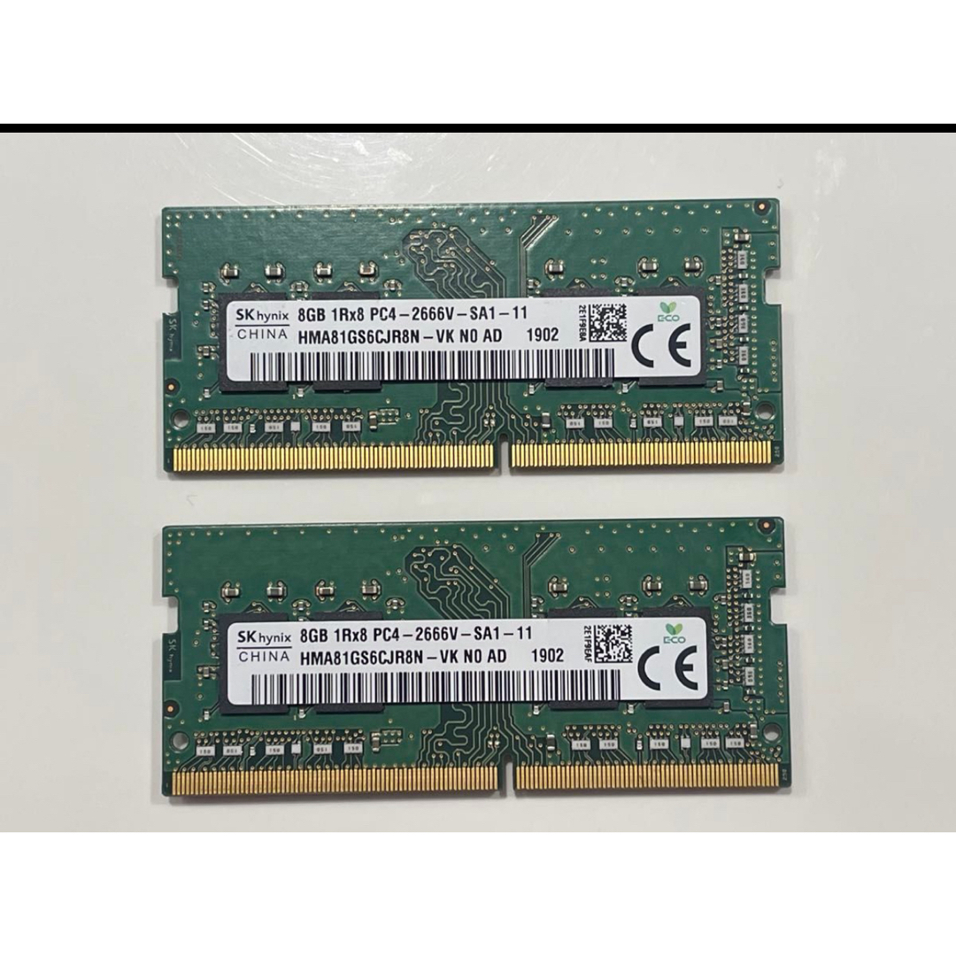 SK hynix 8GB×2枚 計16GB PC4-2666V ノート用メモリの通販 by kyo shop