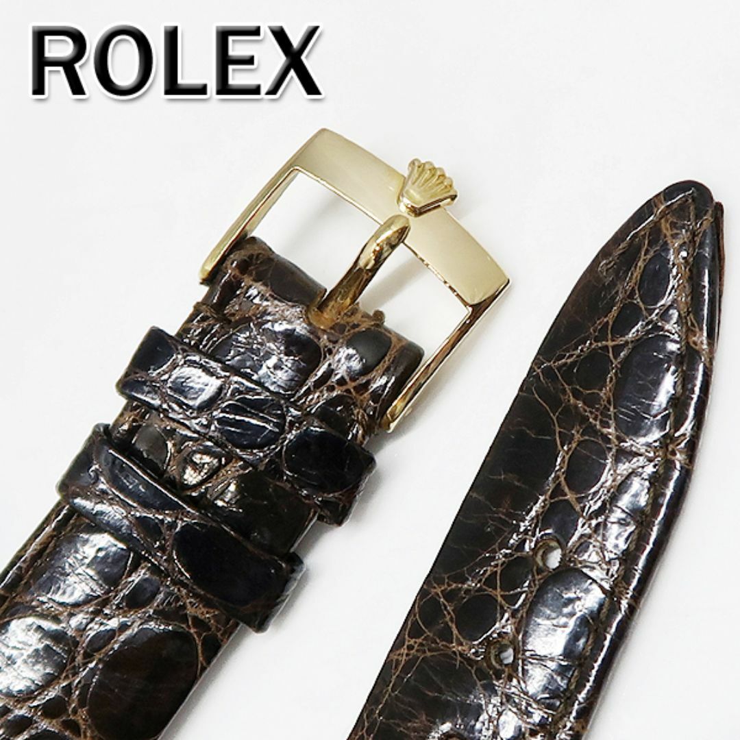 ROLEX ロレックス 純正 ワニ革ベルト 750 K18 尾錠 ラグ幅20㎜の通販