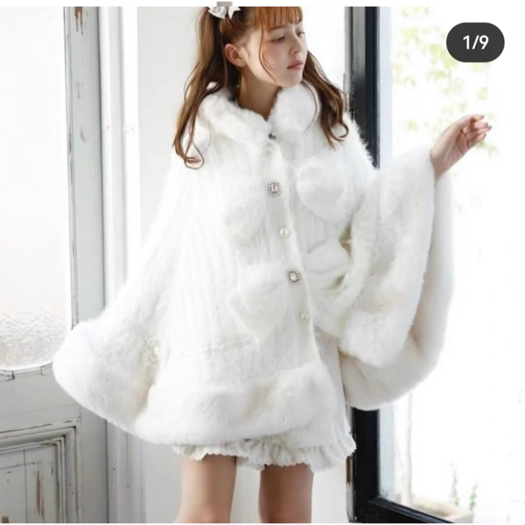 LIZLISA リズリサ ダブルリボンニットファーポンチョの通販 by にゃん