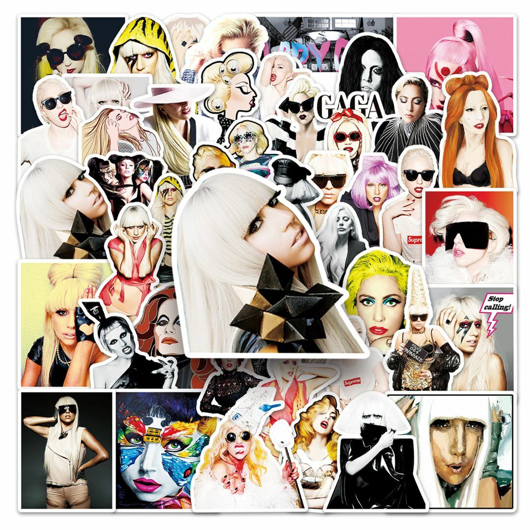 レディー・ガガ ステッカー 51枚セット Lady Gaga PVC 防水シールの