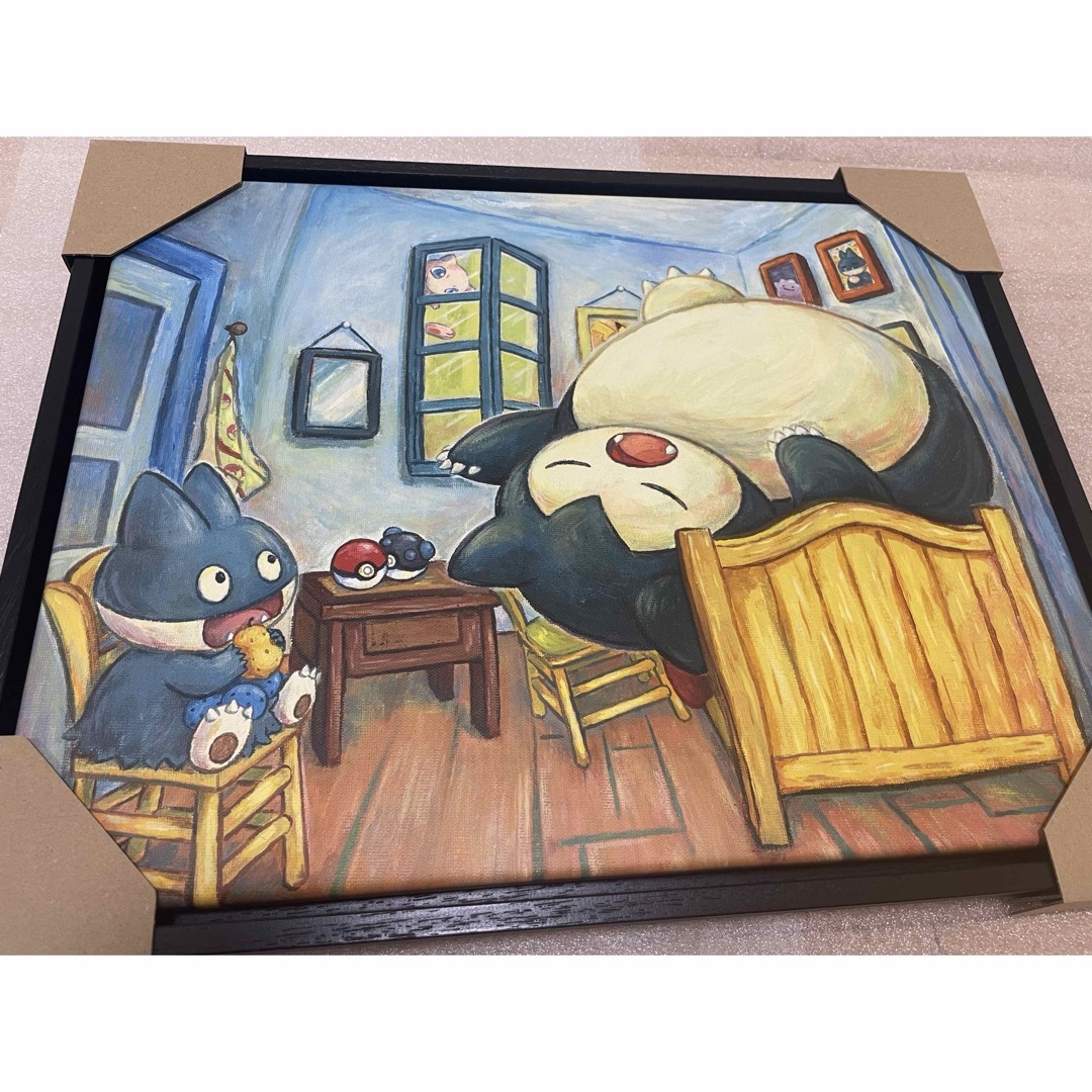 ゴッホ キャンバスアート カビゴン 金枠 Mサイズ ゴッホカビゴン 金枠