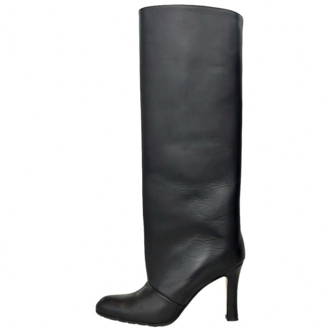 MANOLO BLAHNIK - マノロブラニク ロングブーツ ハイヒール レザー 黒