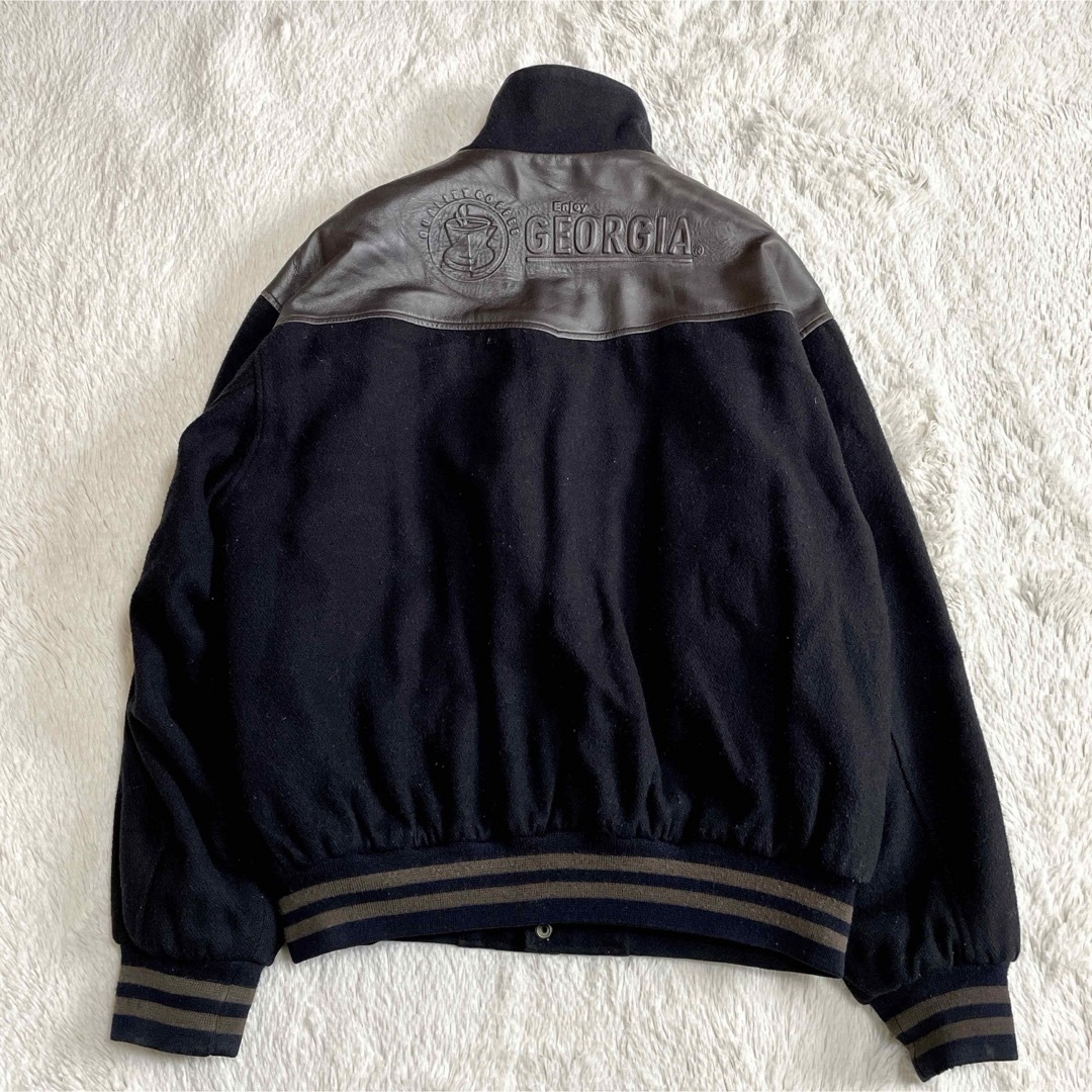 希少 限定 GEORGIA 羊革 ウール スタジャン レザージャケット ラムの