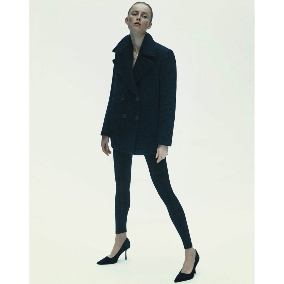 ZARA - 新品 ZARA ウール混紡ダブルブレスト仕様コート Lサイズの通販