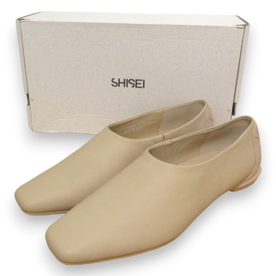 未使用 24SS SHISEI シーセイ レザー スクエアトゥ フラットシューズ