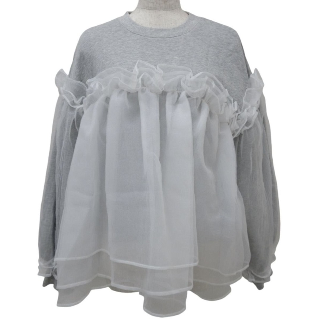 美品 Bibiy ビビィ ANNA PUFF TOP レースレイヤード スウェット