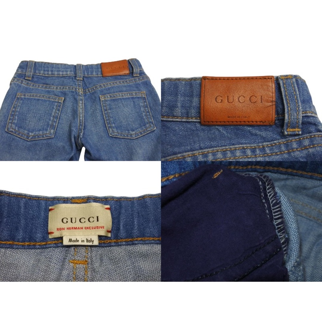 Gucci キッズデニムパンツ刺繍ラベル付き Gucci キッズデニムパンツ