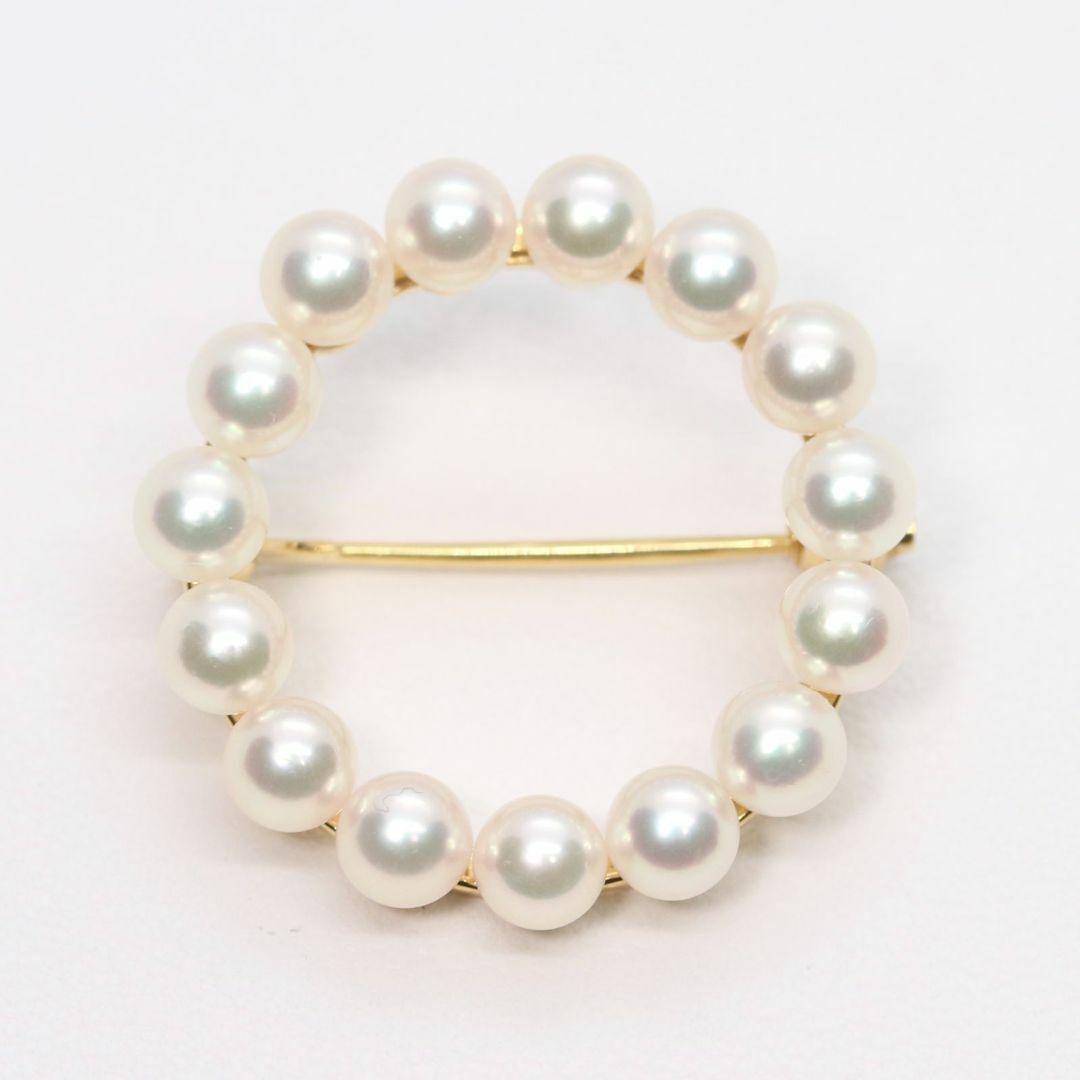 MIKIMOTO - ミキモト K18 サークル ブローチ ベビーパール /24-3371Sの