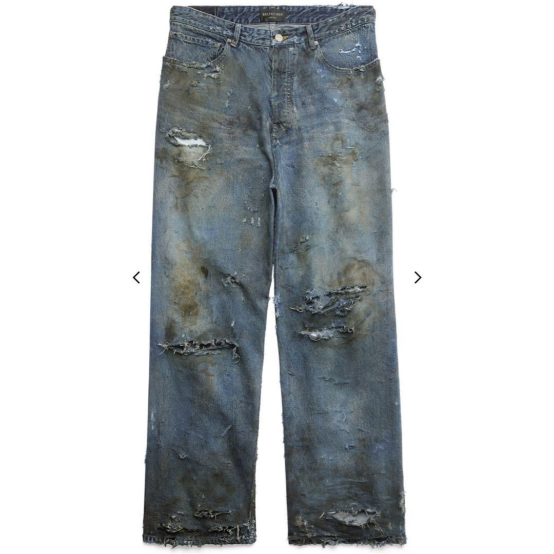 BALENCIAGA - 正規品 BALENCIAGA スーパーデストロイバギーデニム