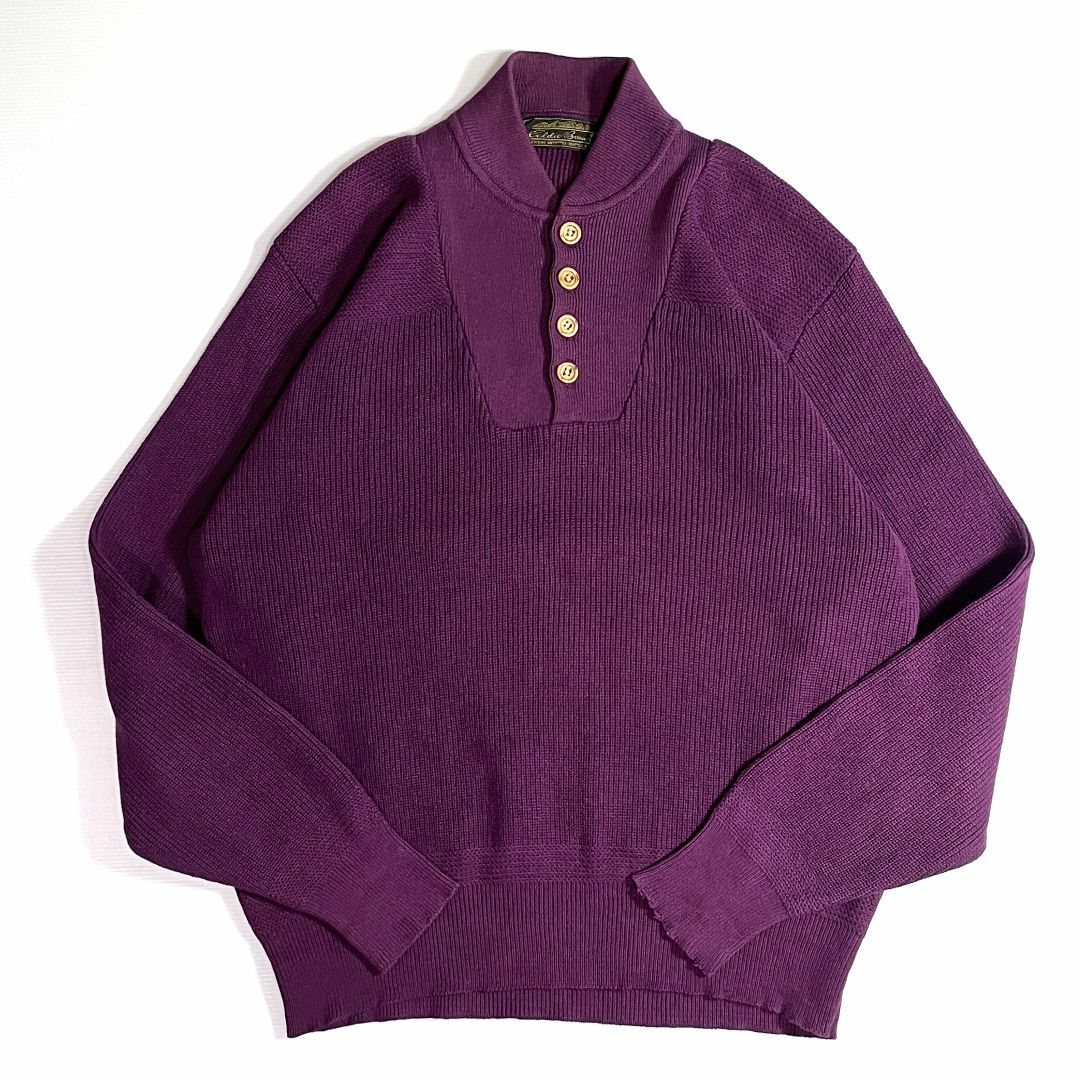 Eddie Bauer - 80s エディーバウアー 黒タグ コットンニット ヘンリー