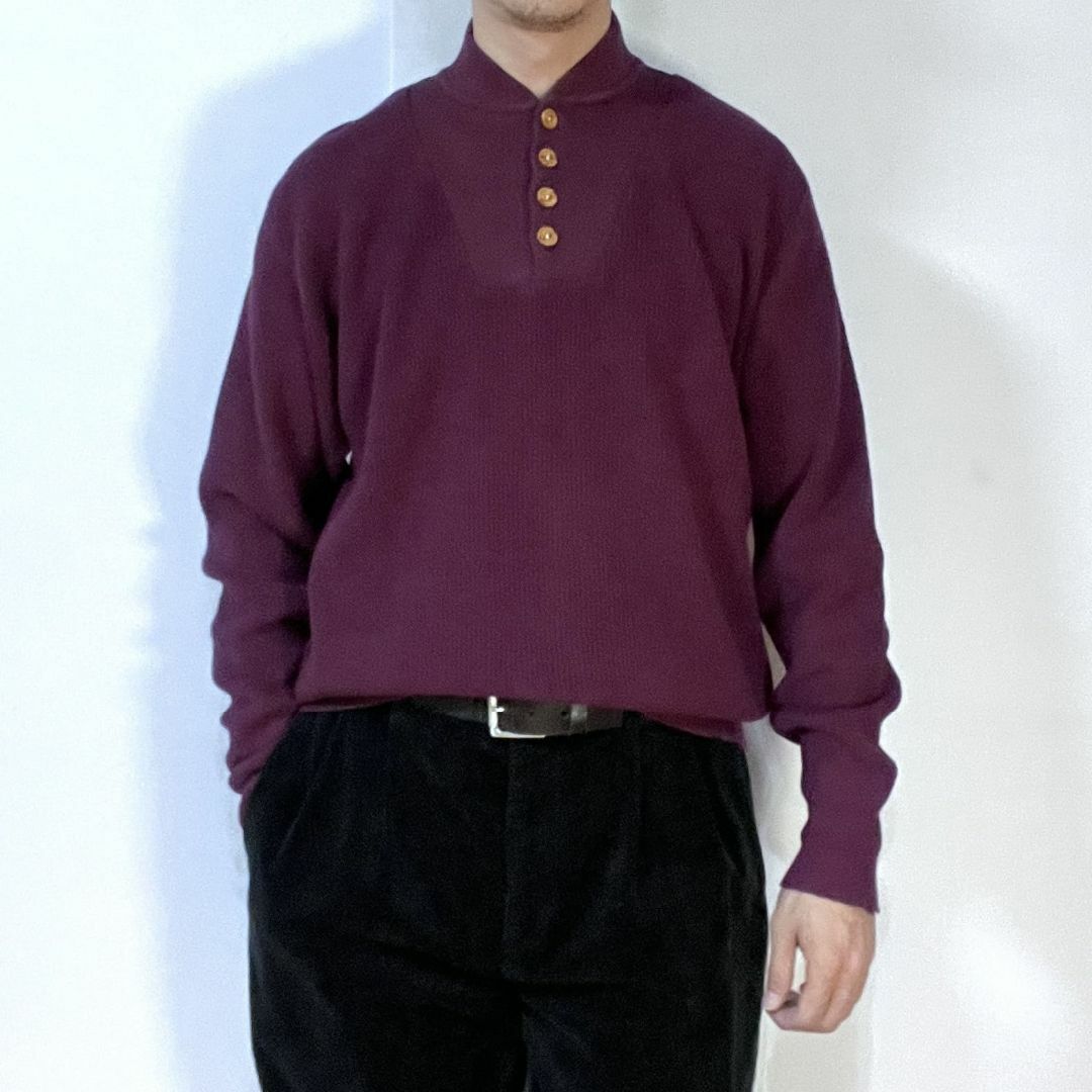 Eddie Bauer - 80s エディーバウアー 黒タグ コットンニット ヘンリー